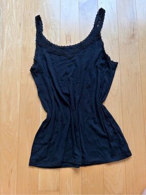 Mossimo Supply Co. Black Lace Trim Tank Top